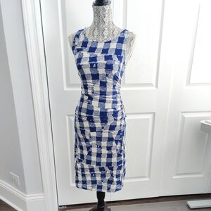 Blue and White Checkered Dress By KAMALIKULTURE XS